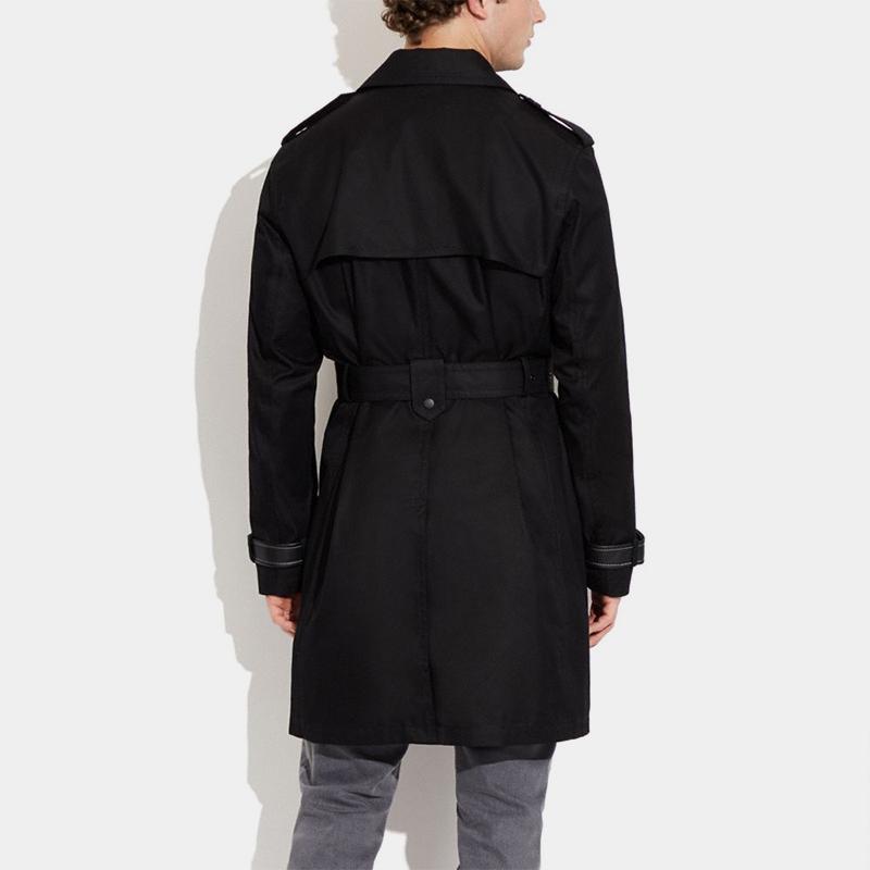 COACH Trench Coats Men's Lapel Moderate CF804-BLK