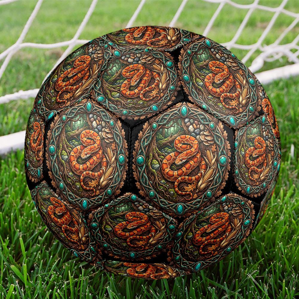 Forest Serpent Emblem Round Football Size 5 Adult Ball Suitable for Training Matches and Outdoor Team.