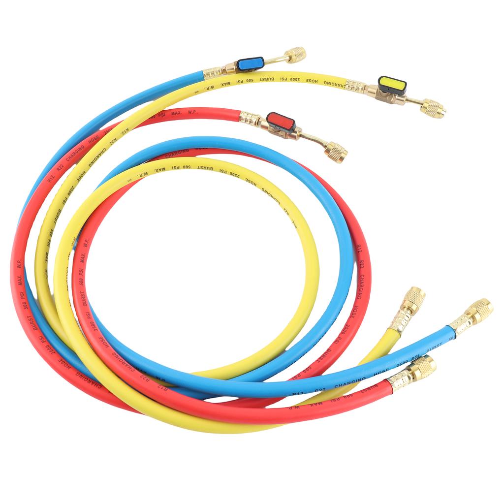 Refrigerant Charging Hose Apply to R12 R22 R502 Refrigerant Air Conditioning Manifold Gauge 1 4   Thread Hose Set (Pack