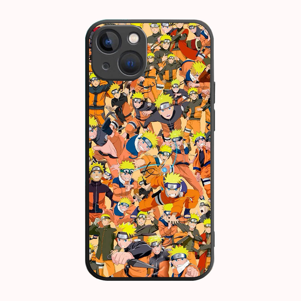 B-10 Ainime Naruto черный чехол для Samsung S24 S23 S22 S21 S20 FE S10 Lite Ultra S7 S8 S9 Plus A05S A11 A12 A13 A15 A22 A24 A25 A32 A52 A71 5G