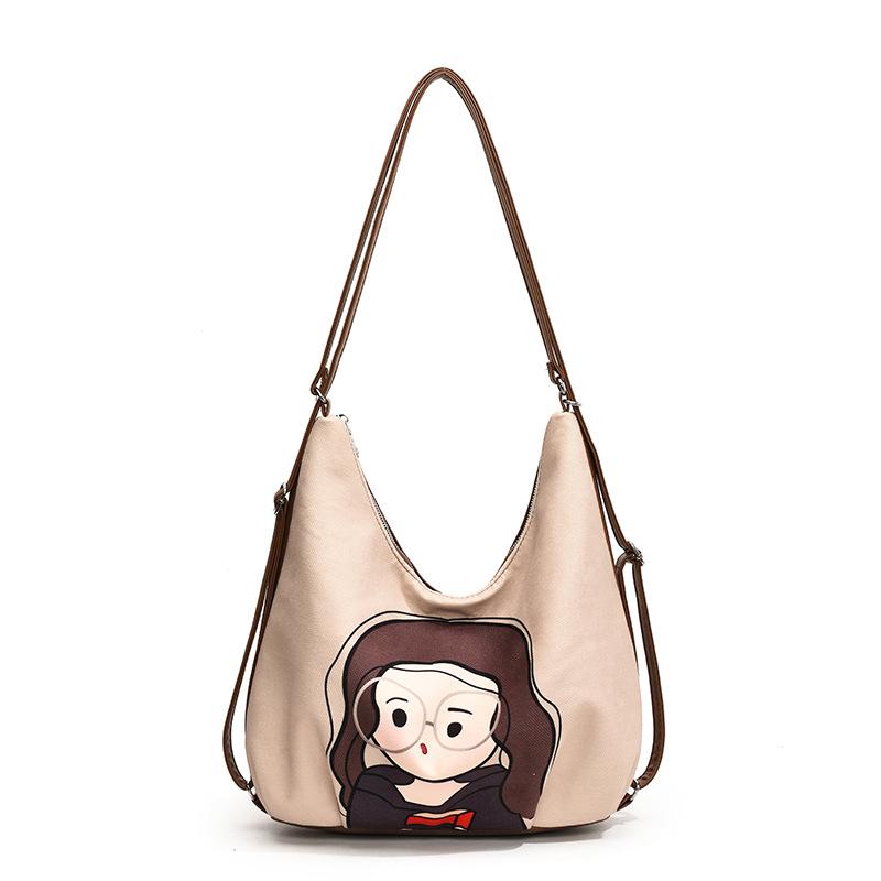 2024 Новая мультяшная сумка-тоут большой емкости с принтом «кроссбоди», популярная модная осенне-зимняя повседневная женская сумка на одно плечо и два плеча