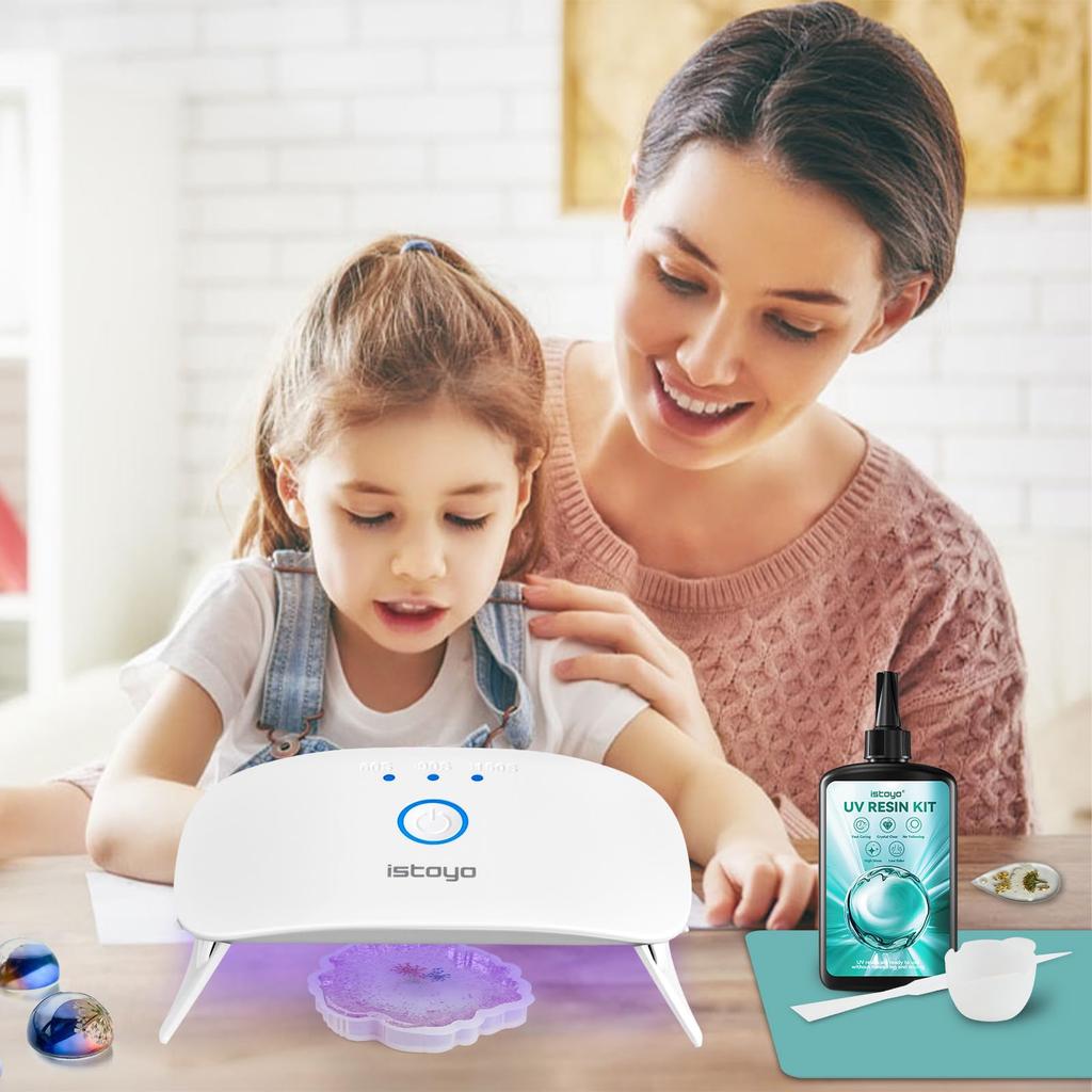 ISTOYO New UV Resin Kit UV Lamp for Resin Ideal for Jewelry DIY Earrings and Craft and Coating 240ml/240g, Curing, Making, Pendants, Decoration,