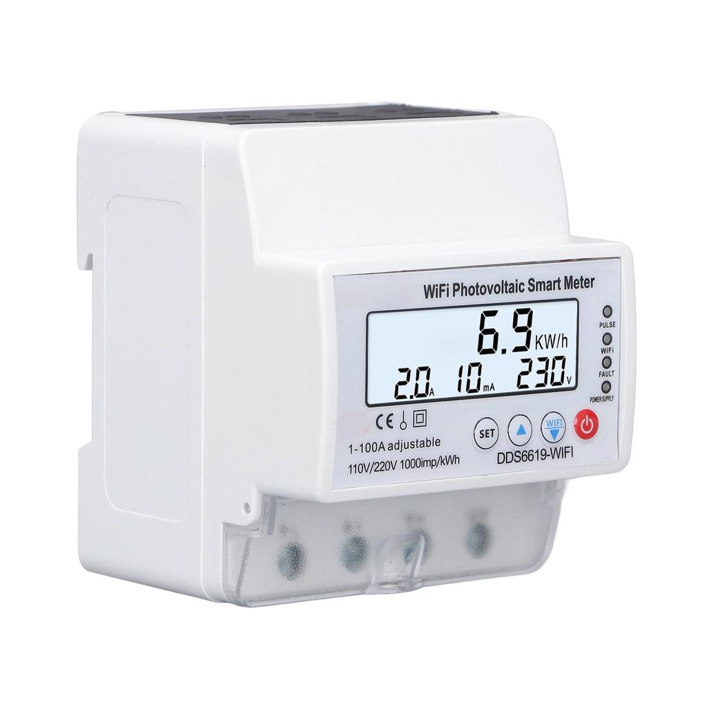 Фотоэлектрический интеллектуальный счетчик WiFi 110 В 220 В 1?100A таймер автоматического выключателя для Tuya 1PH 4P Solar двунаправленный