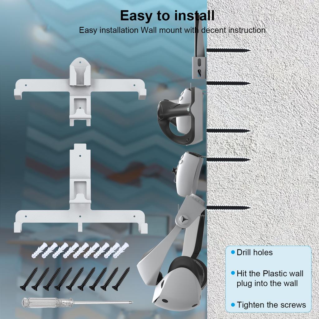 Пульт управления гарнитурой Игровой контроллер Подвеска Подставка Держатель Настенное крепление Кронштейн для VR VR2 Полка для дисплея Место для хранения