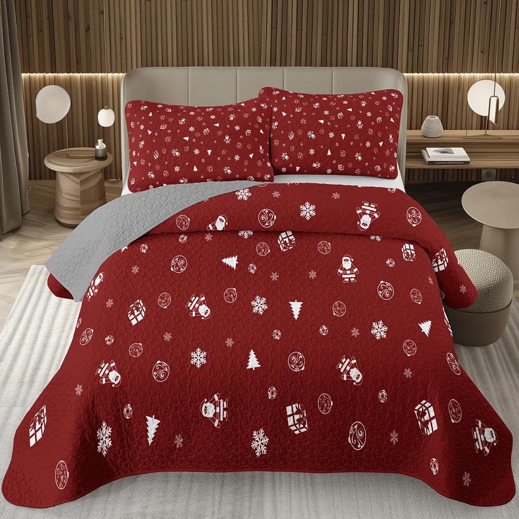 Рождественский комплект покрывала Рождественский комплект покрывала на кровать Размер Twin Full King Рождественский комплект одеяла с елкой Для Рождества Рустикальная вечеринка Праздничный декор
