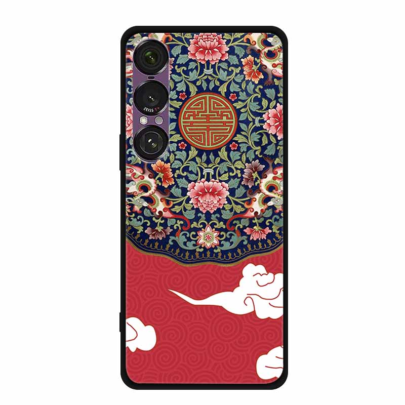 For Sony Xperia 1 VII VI V IV II III Case Soft Silicone Bumper 3D Flowers Emboss Phone Cases for Sony Xperia 1 VII Back Covers