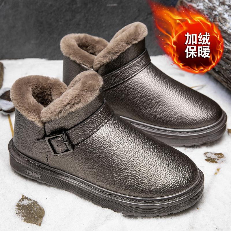 Зимняя новая мужская обувь из хлопка для севера 2025 года, теплые бархатные зимние ботинки, мужская повседневная обувь из хлопка для холодной погоды в снежные дни