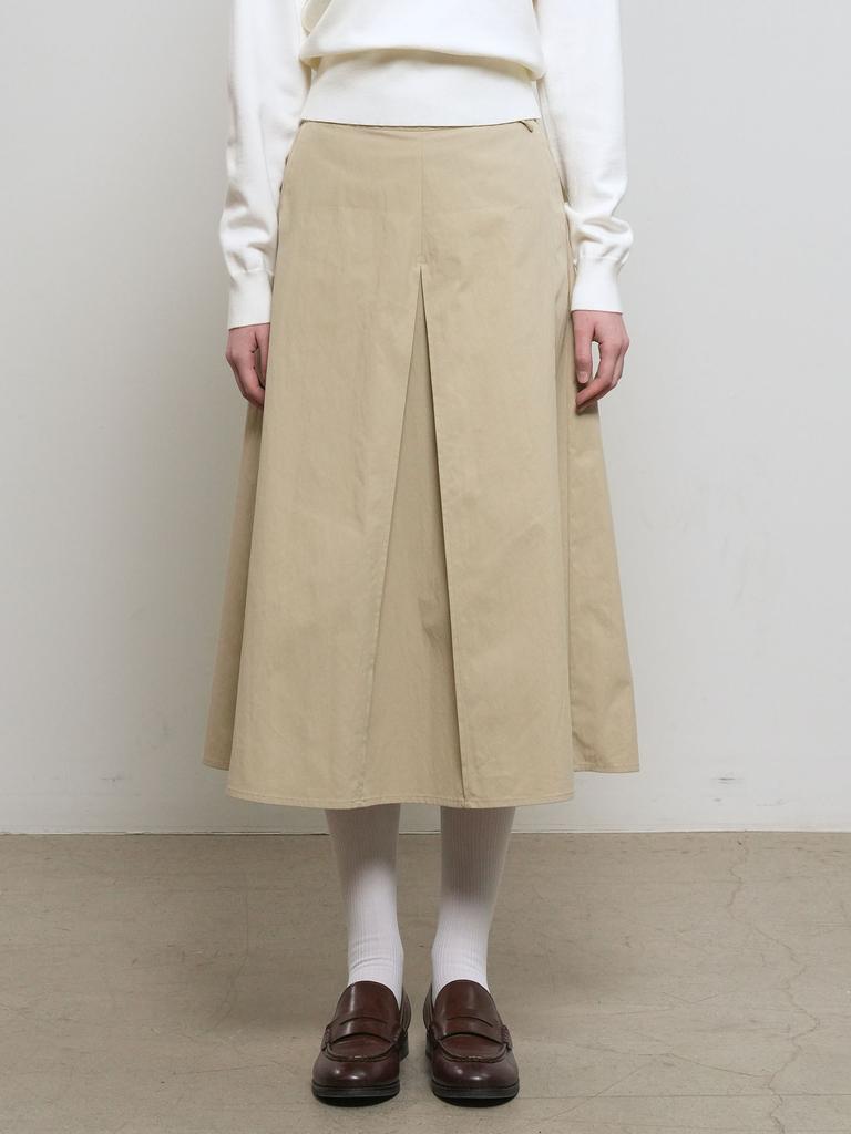 General Idea Split A-Line Midi Skirt [Beige] / Gf1Lsk506