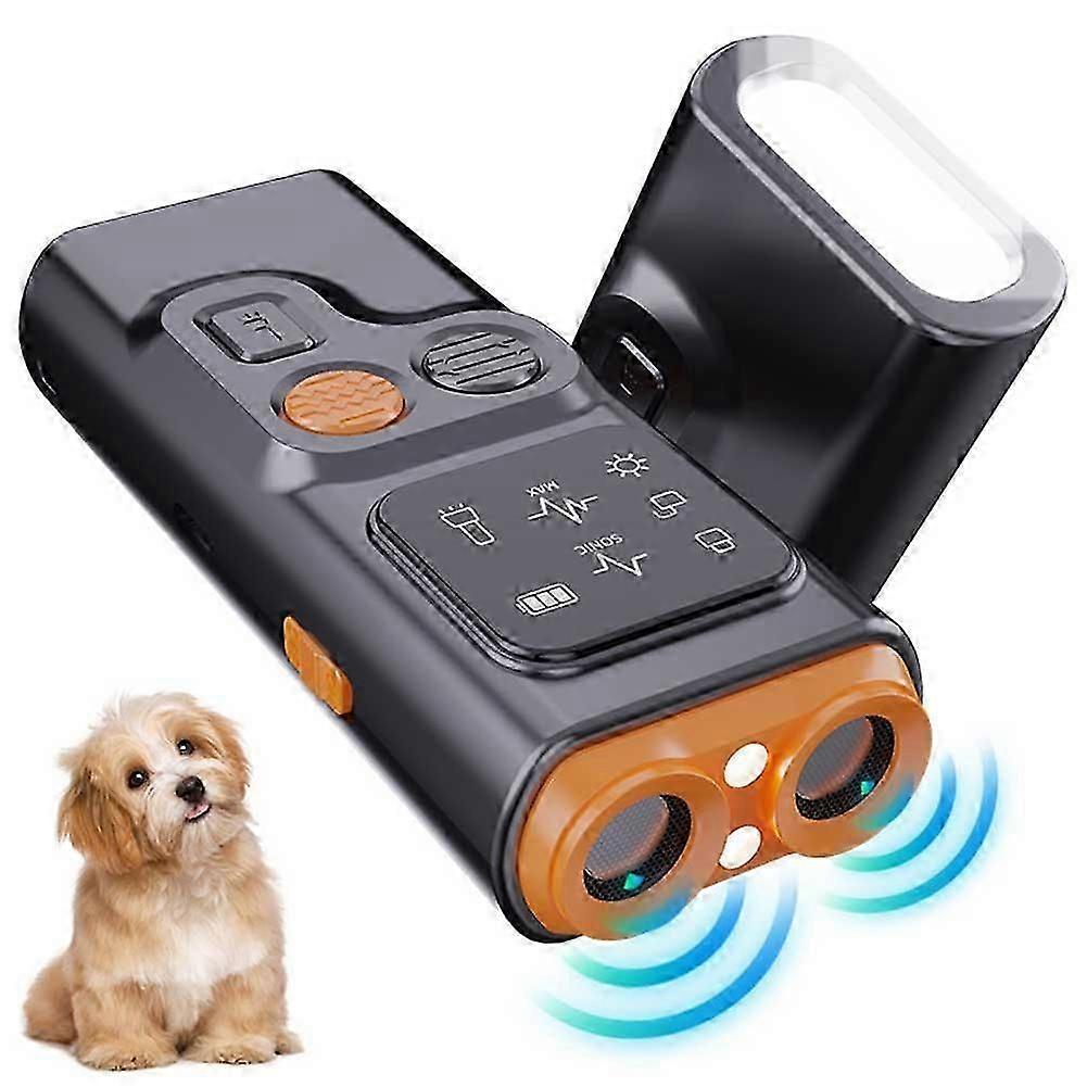 Ultrasonic Anti Barking Device for Dogs with LED Flashlight and Weatherproof Design for Outdoor Training and Behavior Correction