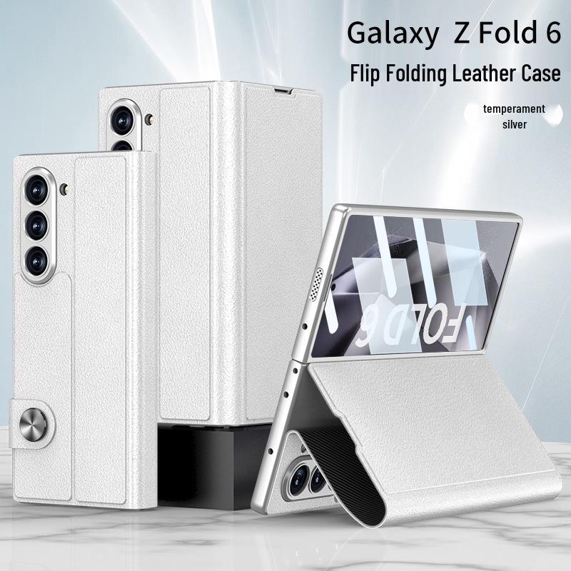 Кожаный чехол-книжка для Samsung Z Fold6: Трансграничный Креативный Бизнес Интегрированный Дизайн Корпус-Экран