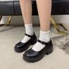 Туфли на плоской подошве в японском стиле на летней платформе для студентов Мэри Джейн с толстым каблуком в винтажном стиле для женщин