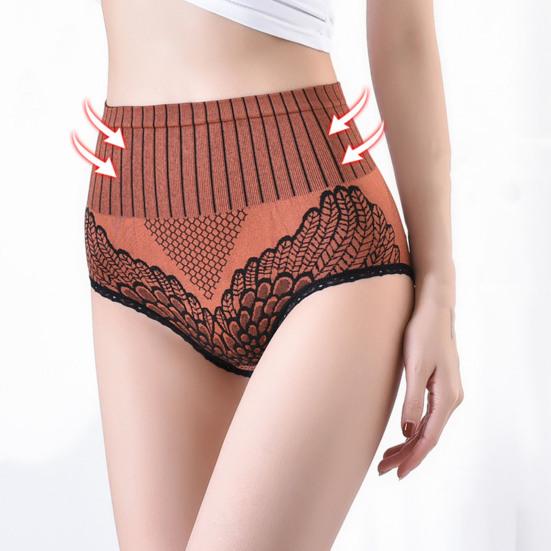 Женские трусы с высокой талией, обтягивающие, дышащие, с принтом, эластичные, с контролем живота, антисептические