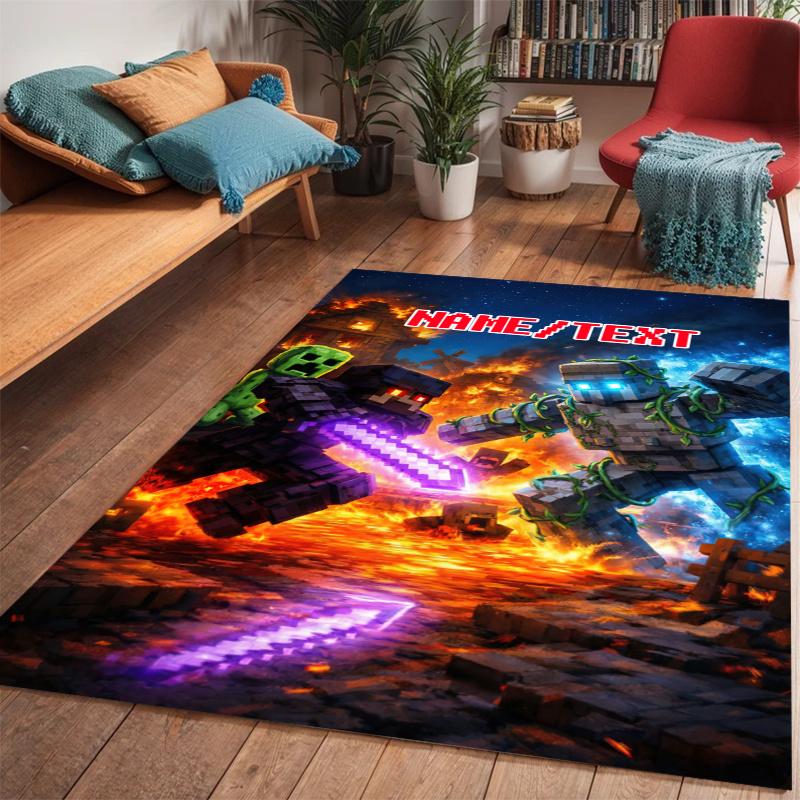 Custom name/text Minecraft Zombie Carpets Suitable Room Office Bedroom Door Mats Birthday Gifts Holiday Gifts Carpet Home Suitable Home Decor