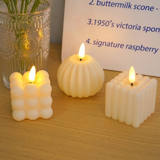 Волшебная пузырчатая свеча на батарейках, мерцающая беспламенная светодиодная квадратная тыквенная поддельная свеча для праздничной атмосферы