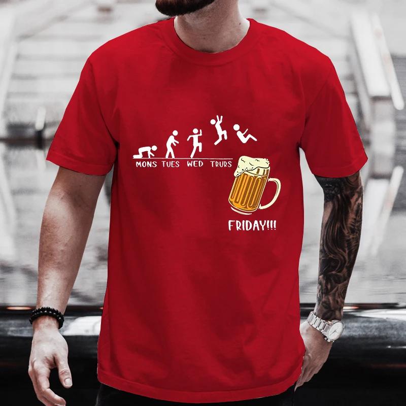 Мужская футболка Friday Beer Funny Graphic Y2k Tops Weekend Beer Drinking Lover Party Team Tees Plus Size Matching Outfit Streetwear
