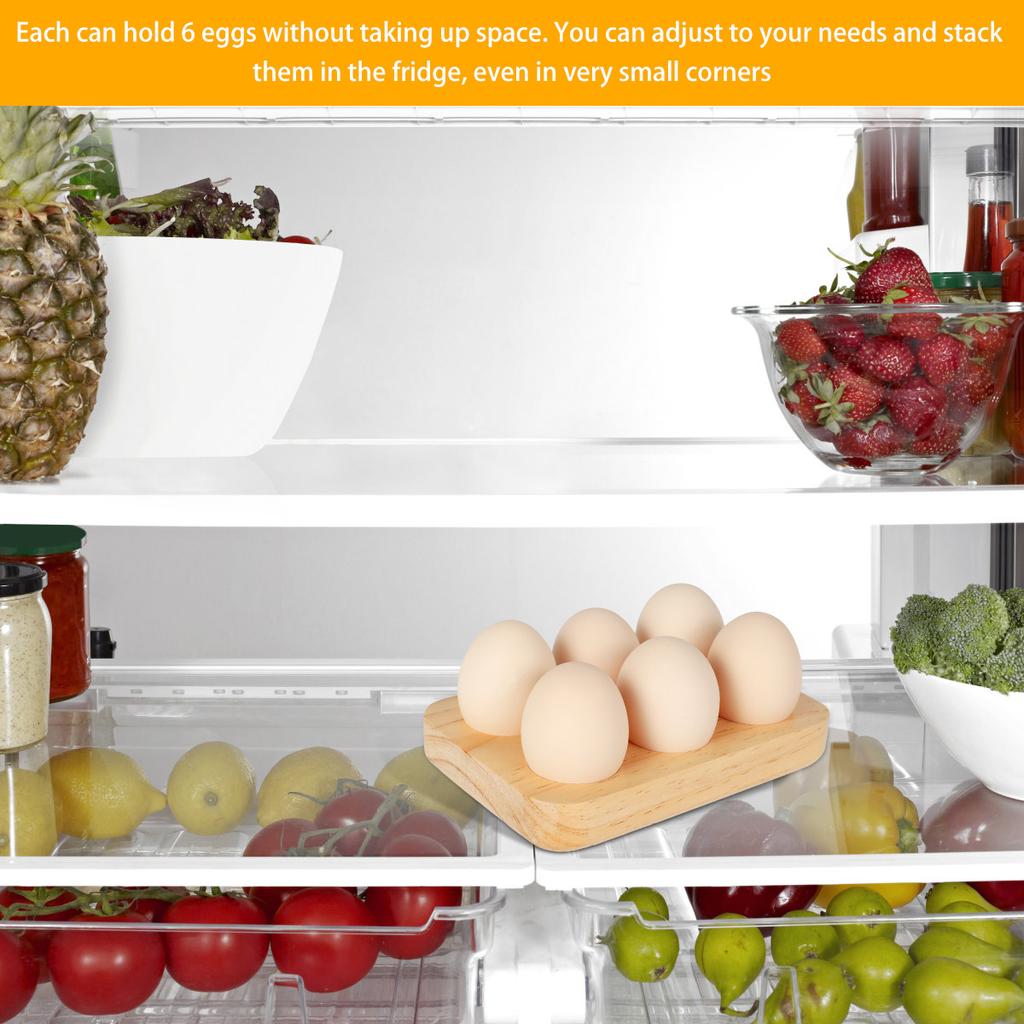 Деревянный лоток для яиц на 6/24 ячейки, бытовой держатель для хранения яиц, кухонный органайзер для приготовления пищи, экономящий место для настольной выкладки