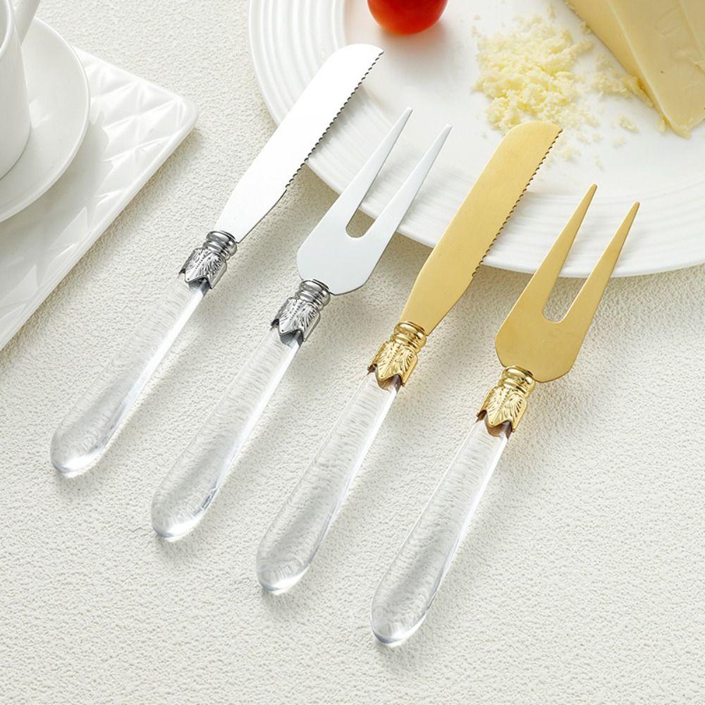 Stainless Steel Cheese Shovel Fork Set Reusable Cake Shovel Cheese Tools Dessert Knife Kitchen