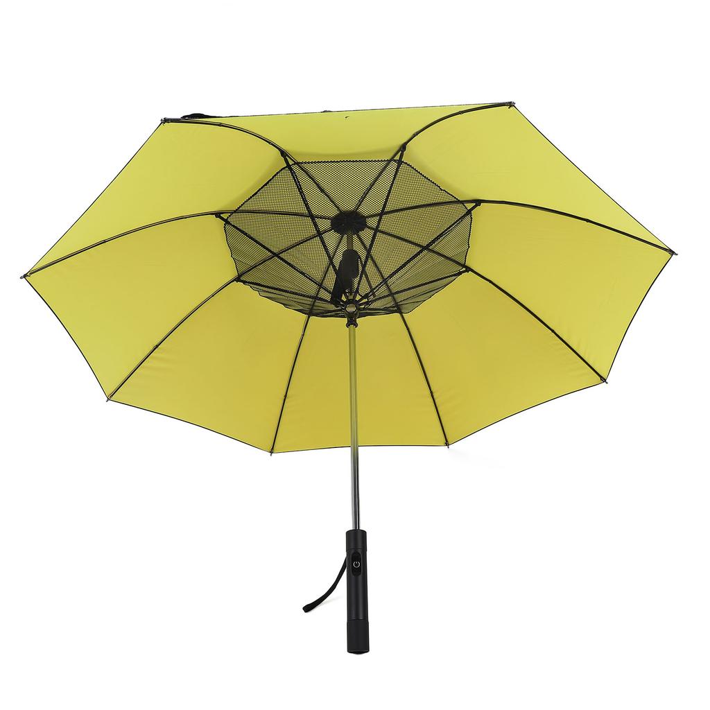 Зонт от солнца с вентилятором для запотевания, многофункциональный охлаждающий вентилятор, УФ-зонт от солнца для жаркого лета, желтый