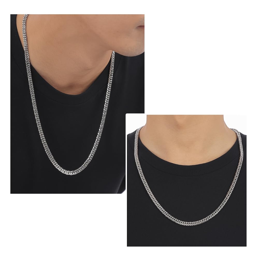 Ожерелье PLUSTER Kihei из нержавеющей гипоаллергенной стали для мужчин, Платина, 6-гранное, 50 см, 30 г, PLUSTER, Сталь, 316L, Kihei,