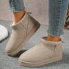 Fashion 2024 Winter Hot Selling High Quality Women's Shoes Fashionable Solid Color Round Toe Low Heel Sleeve Suede Women's Short Boots