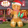 Christmas Inflatable Gingerbread Man Built In LEDs for Halloween Garden Home