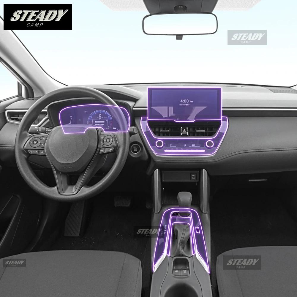 Gjcr7 Для Toyota Corolla Cross 2022-2023 Автомобильный интерьер Центральная консоль Прозрачная ТПУ Пленка для защиты краски Антицарапающая наклейка ЖК-экран