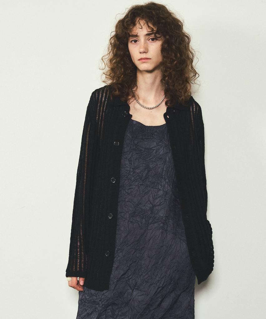 CITTA Summer Knit Shirt Cardigan_Ctk218(Black)