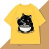 Футболка "Кошка с лапшой" Чистая Мама-кошка с раменом Модная летняя футболка для любителей кошек Футболка Смешные графические футболки
