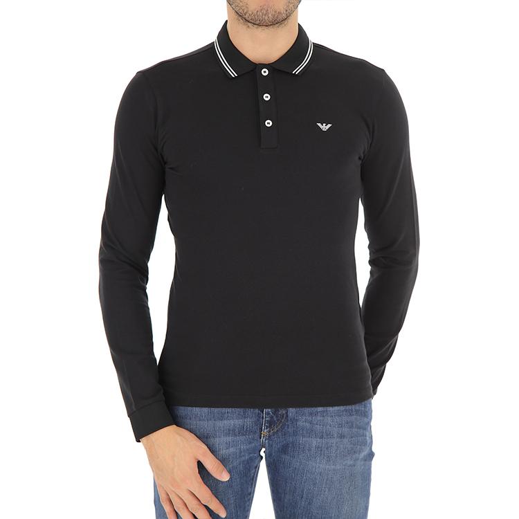EMPORIO ARMANI Polo Shirt Men's Black 8N1F36-1JPTZ-0999