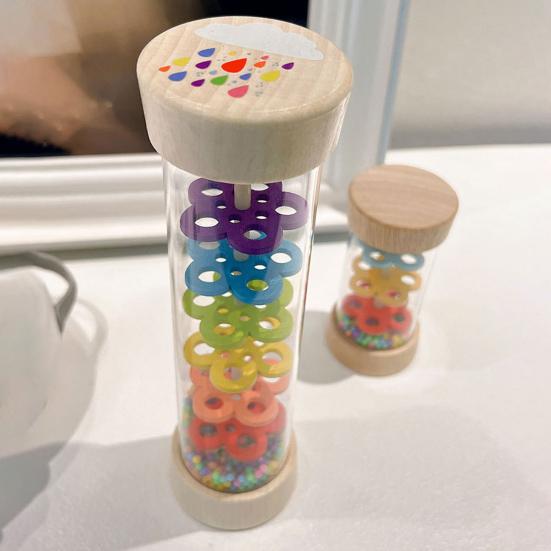 Детская игрушка-палка для дождя для младенцев, погремушка-трубка для малышей, обучающая игрушка-бусина для дождя