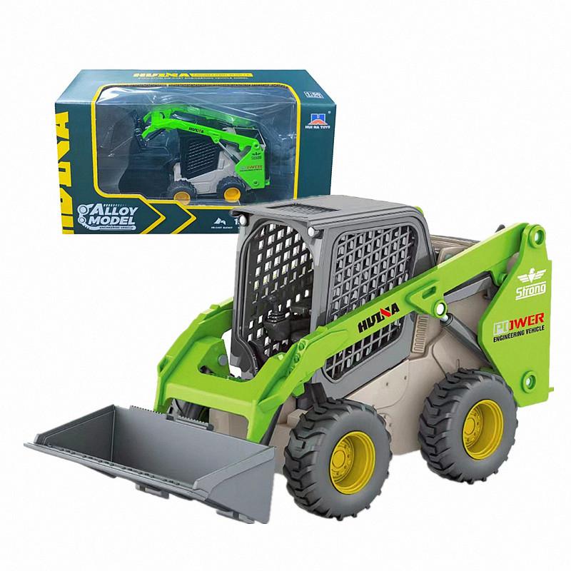 non-toxic Huina 1/50 Static Engineering Vehicle Simulation Mountain Push Wheeled Horizontal Grab Car Model Children's Toys for Kid Gifts