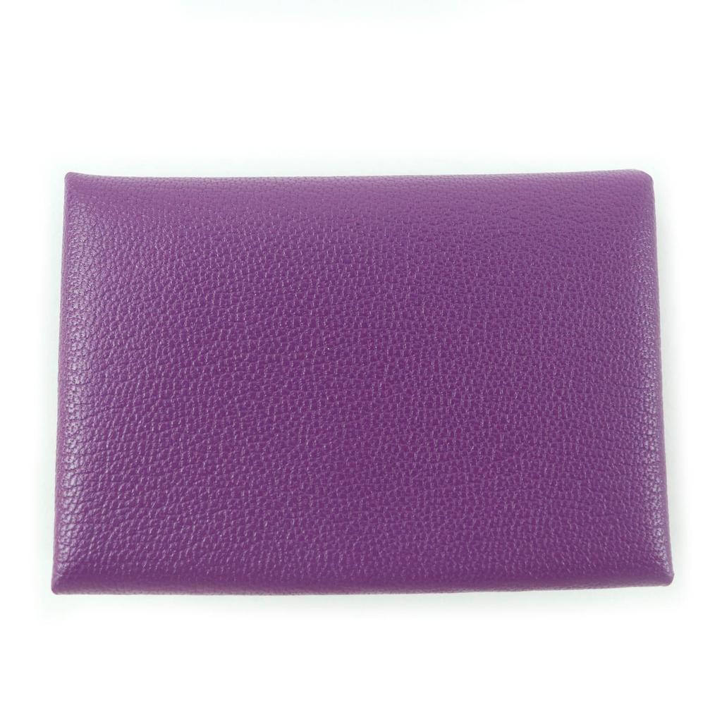 Pristine HERMES Coin case Calvi duo Serie Metal Shave Women Used