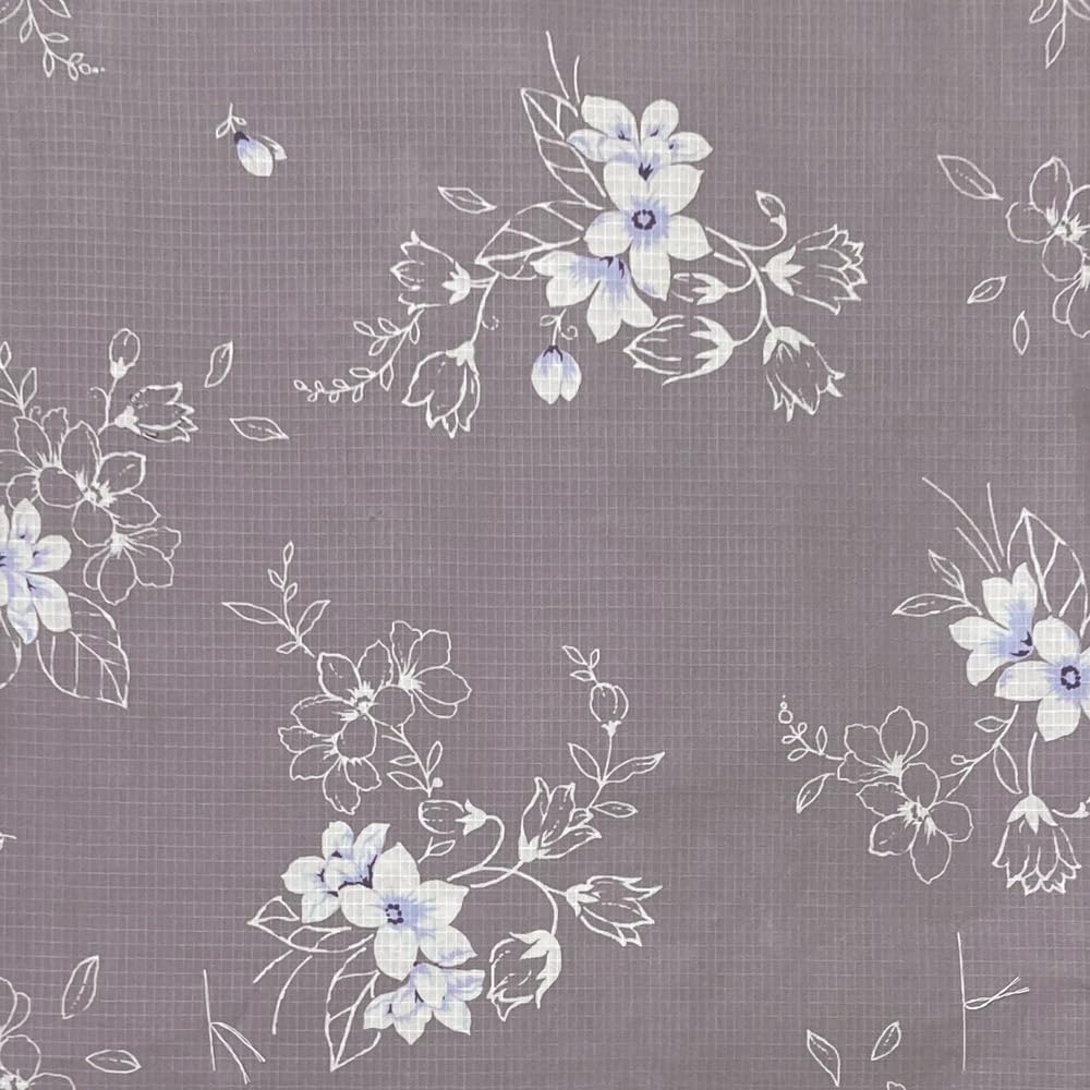 Kimono Yukata Set Heiko Obi 2 Piece Set Dull Color Beige Light Blue Floral Pattern Yukata Cotton Red Plum [Kyoto Yuzen] Women's (Dull Gray)