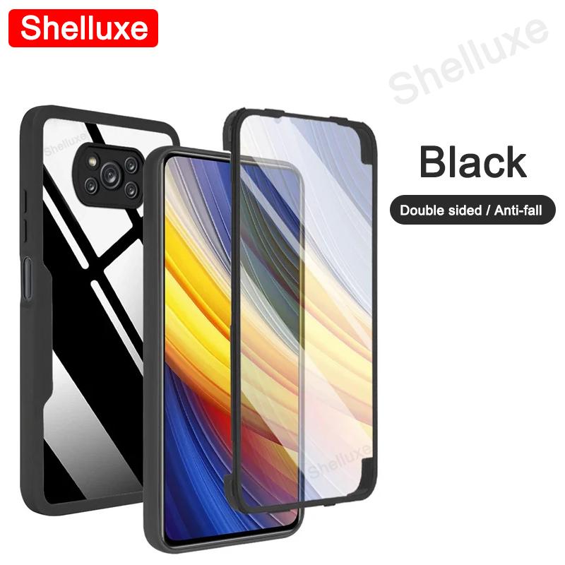 Прозрачный чехол Shelluxe на 360 градусов для всего корпуса (передняя + задняя часть) для Xiaomi POCO X3 Pro X3Pro X3NFC PocoX3 NFC Силиконовый двусторонний чехол для телефона