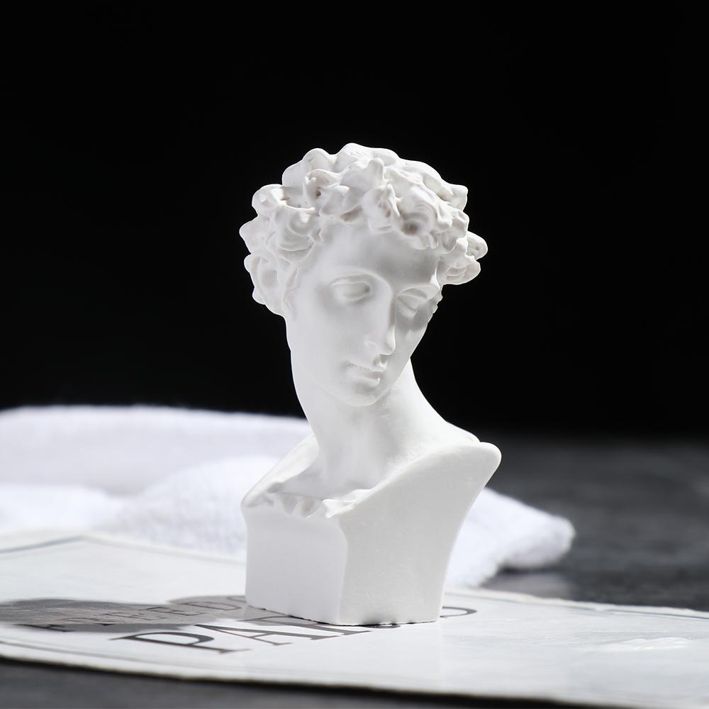 1PC Nordic Style Sculpture Greek Mythology Plaster Statue David Head Portraits Bust Mini Gypsum Statue Drawing Practice Crafts
