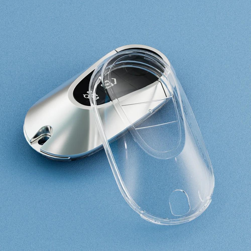 TPU прозрачный чехол для автомобильного ключа для Mercedes Benz 2024 CS Class W206 W223 S350 C260 C300 S400 S450 S500 защитный чехол для ключа