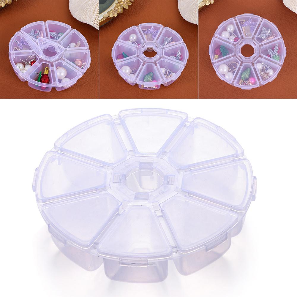 Круглые прозрачные бусины Контейнер для украшений Стразы для нейл-арта Кейс 8 ячеек Пустая коробка для хранения