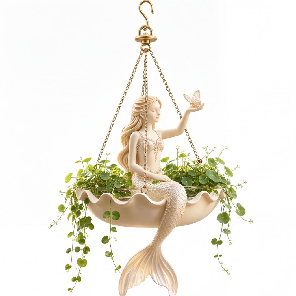 Resin hanging chain flower pot succulent figurine flower pot ivy spider plant home decoration dance teacher thank-you gift Fish S