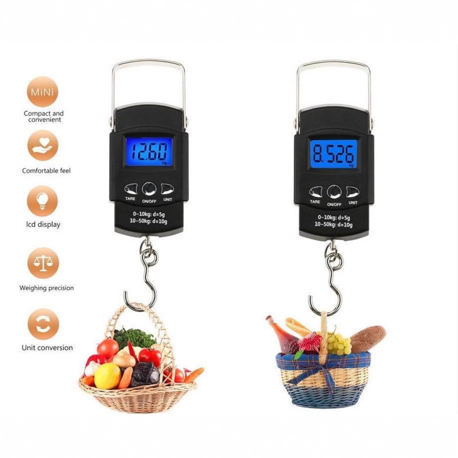 Digital Scales Luggage Scale Load 50kg-10g LCD Mini Protable Pocket Fishing Scale Electronic Hanging Travel Pocket Scale Luggage Scales Weights Tool