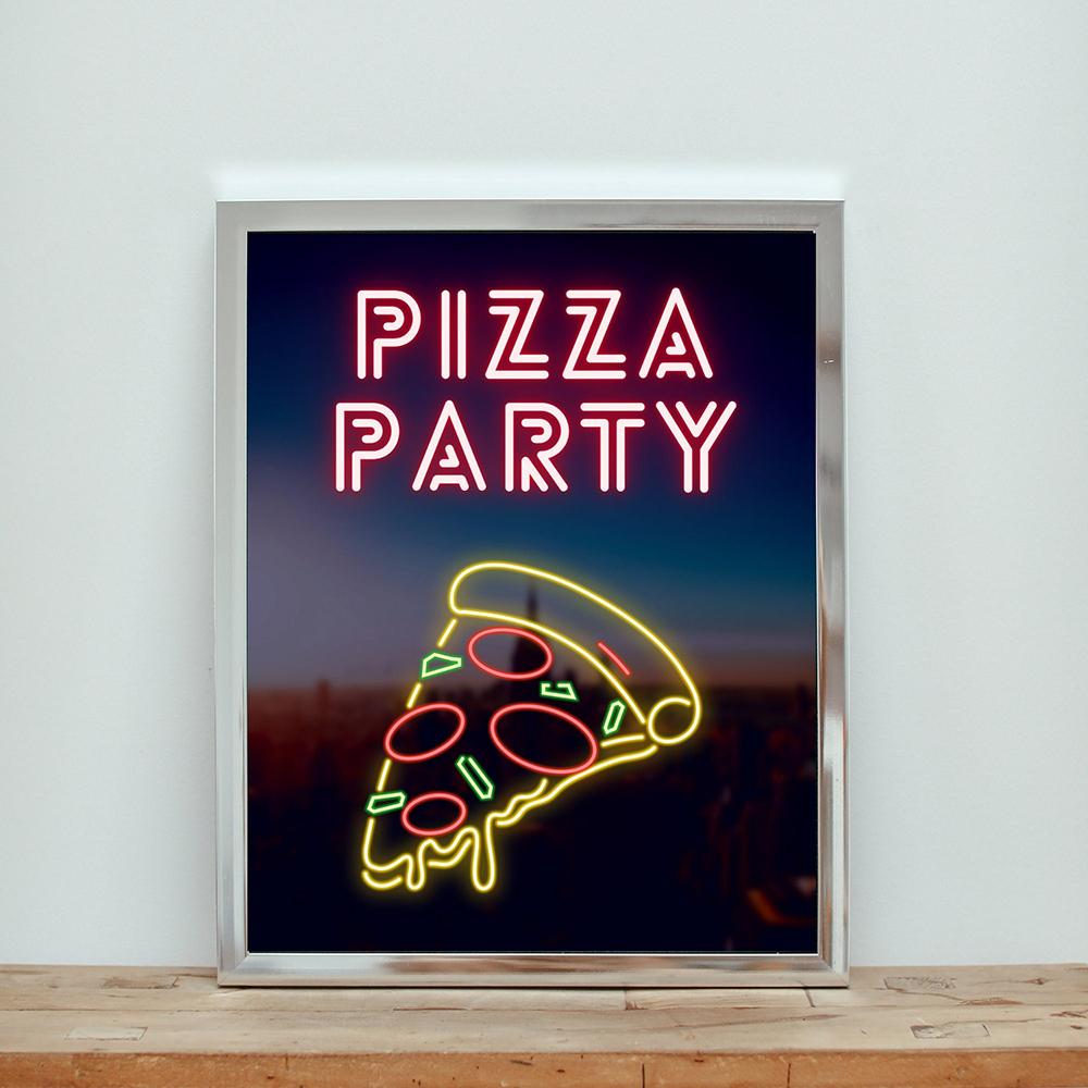 Пиво, Коктейль, Пицца, Вечеринка с Мороженым, Неоновые Принты, Тенденции В Настенном Искусстве, Плакаты, Украшение Общежития Колледжа