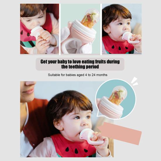 Infant Complementary Food Feeder Silicone Baby Fruit Pacifier, Self Feeding And Teething Easy Grip Teether Relief Toy, to Hold Seamless Odorless