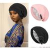 Satin Lined Bonnet Hat For Women Men Soft Elastic Adjusted Satin Night Sleeping Cap Curly Braid Hair Care Silky Turban Sleep Cap