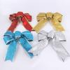 Frosted Shiny Wired Tied DIY Christmas Bow Xmas Tree Ribbon Bowknot Pendant Gift Box Decor Party Supplies