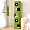 Многоярусное зимнее кошачье дерево с закрытым гнездом и двухслойной когтеточкой
