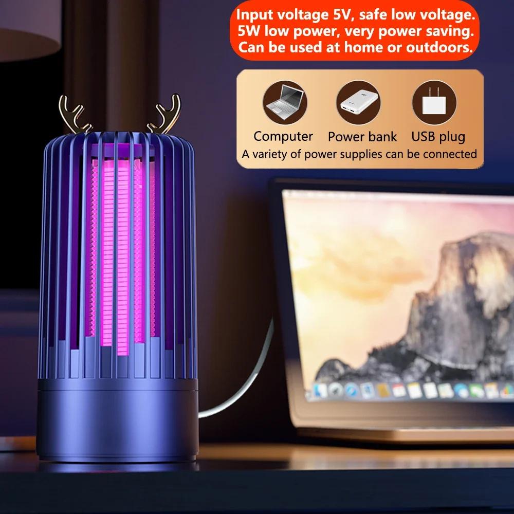 Xiaomi Deer Antler Style Electronic Purple Light Trap Lamp Home Physical Electric Mosquito Killer Lamp for Indoor Outdoor Living Spaces