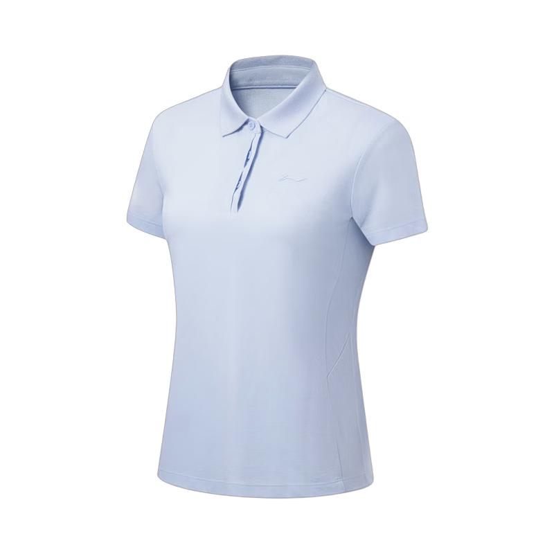 Li-Ning Женская спортивная футболка-поло с коротким рукавом и логотипом APLU256