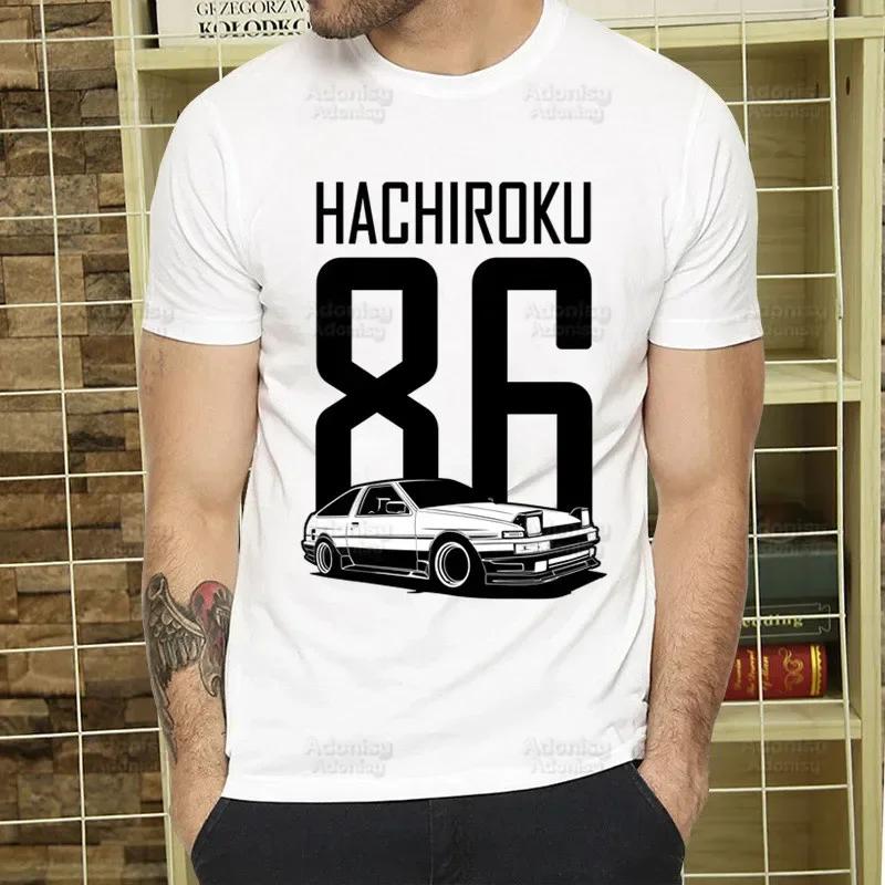 Футболка Initial D Мужская Ретро Выстиранная Топы Футболки Харадзюку AE86 Дрифт Футболка Хип-хоп Мужская Фудзивара Тофу JDM Японские Футболки