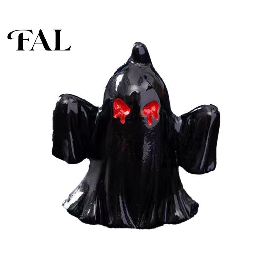 Dark Halloween Scene Set Miniature Resin Ornaments, Micro Landscape Desktop Decor, Horror Street Sign Props Accessories for Fish Tank Aquarium