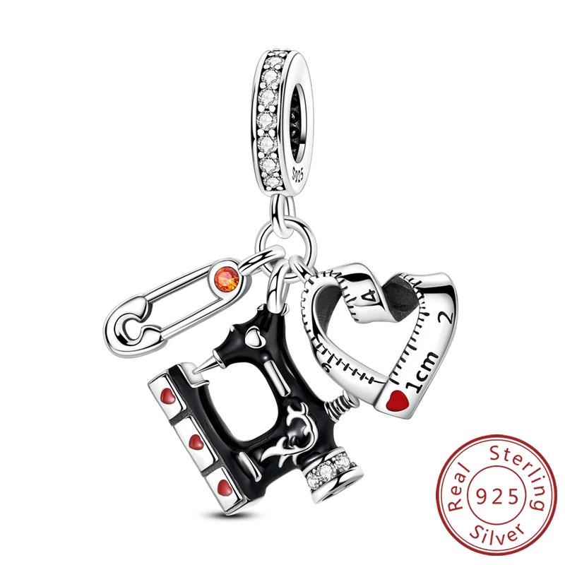 New Original Copper Charms Bead Luminous Rose Cat Planet Star Moon Pendant Fit Women Bracelet Necklace Jewelry Gift