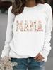 Cross-Border Autumn/Winter Women's Long-Sleeve Round Neck 'MAMA' Print Pullover Hoodie